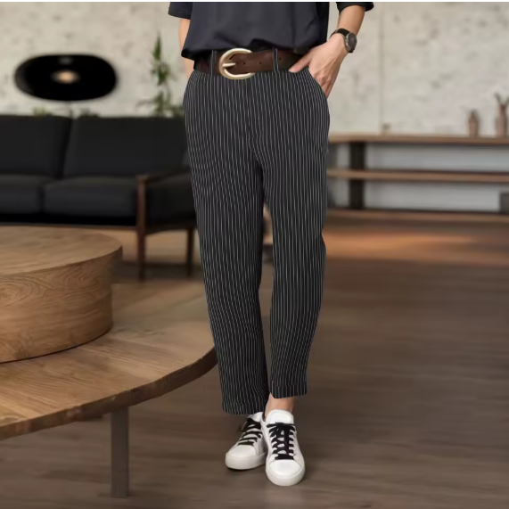 Women’s High-Waisted Pinstripe Trousers