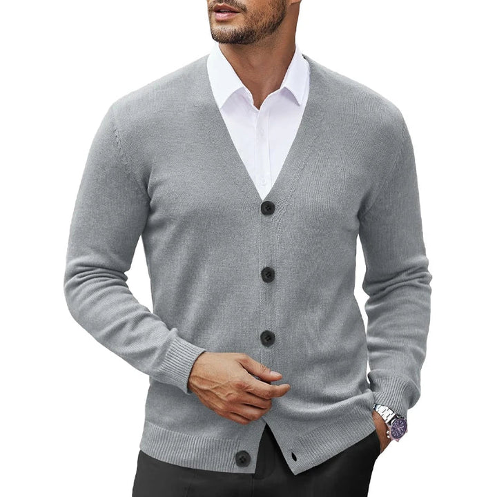 Men’s V-Neck Button-Up Knitted Cardigan