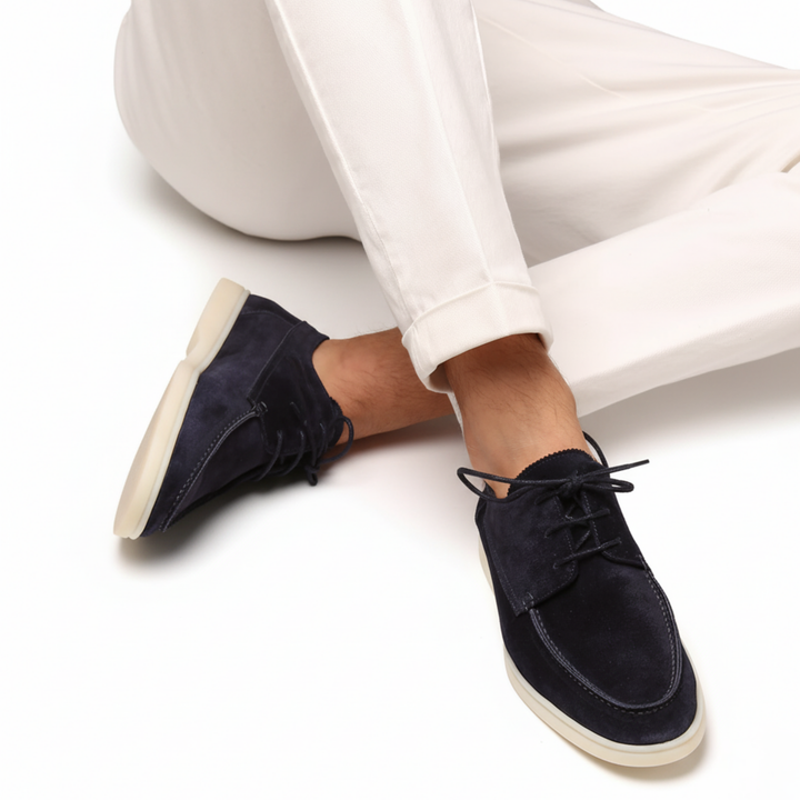 Men’s Blue Suede Loafers - Saverio