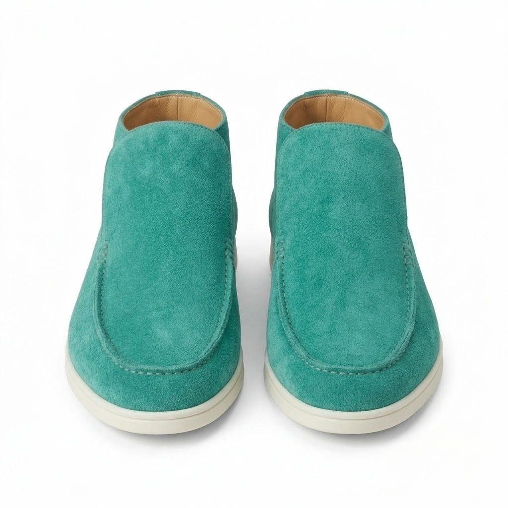 Men’s Turquoise Suede Loafers - Vincenzo