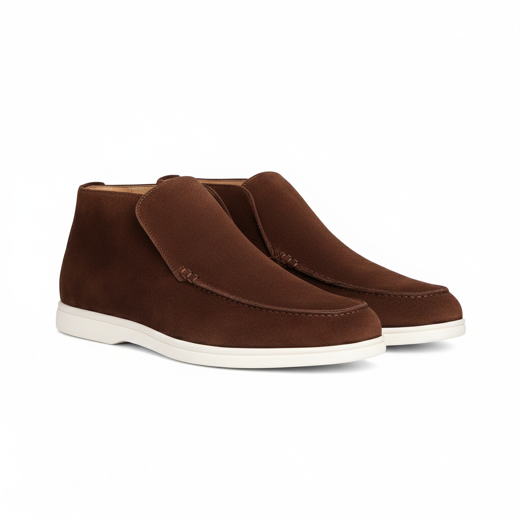 Men’s Coffee Suede Loafers - Vincenzo