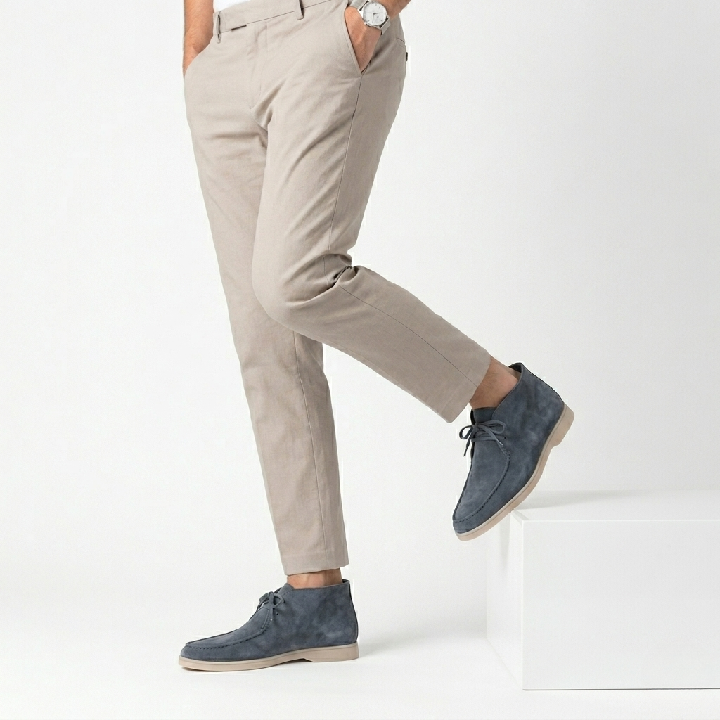 Men’s Blue Suede Loafers - Revello