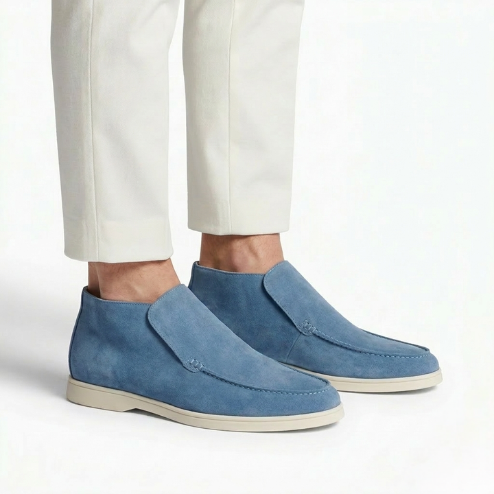Men’s Sky Blue Suede Loafers - Vincenzo