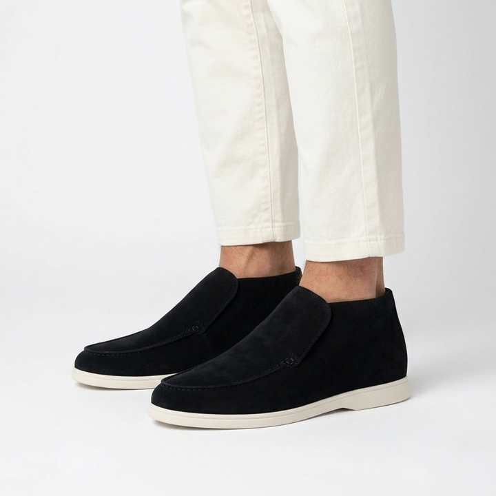 Men’s Black Suede Loafers - Vincenzo