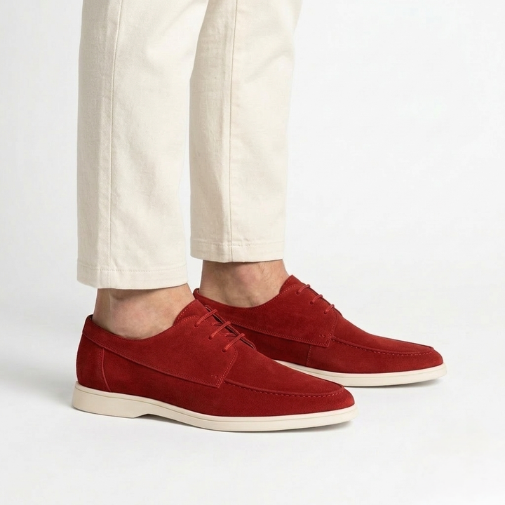 Men’s Red Suede Loafers - Saverio