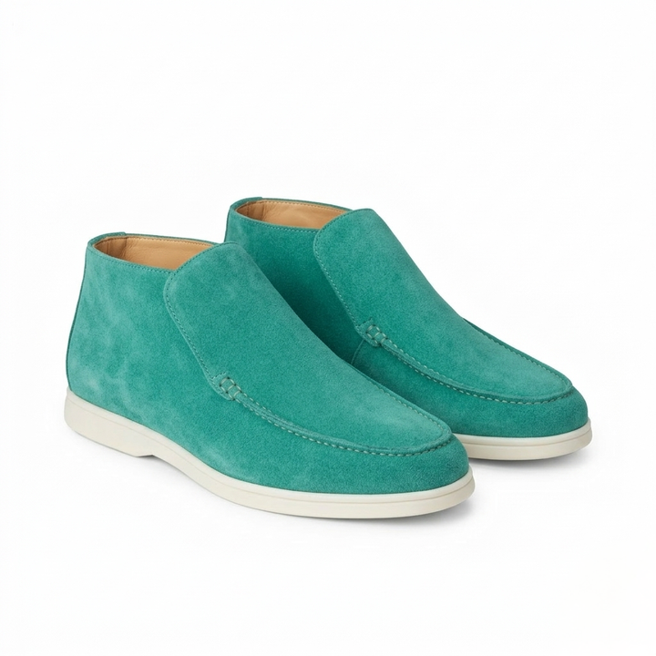 Men’s Turquoise Suede Loafers - Vincenzo