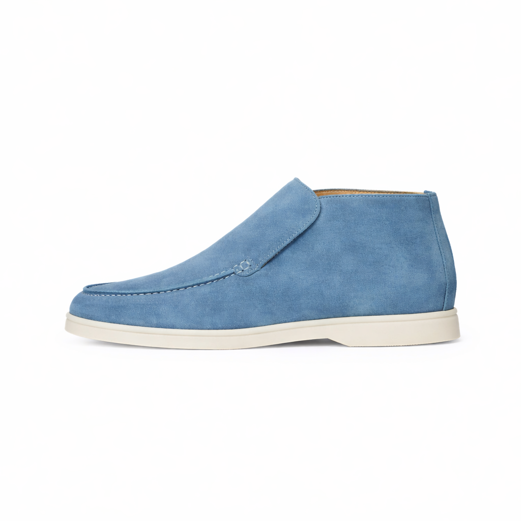 Men’s Sky Blue Suede Loafers - Vincenzo