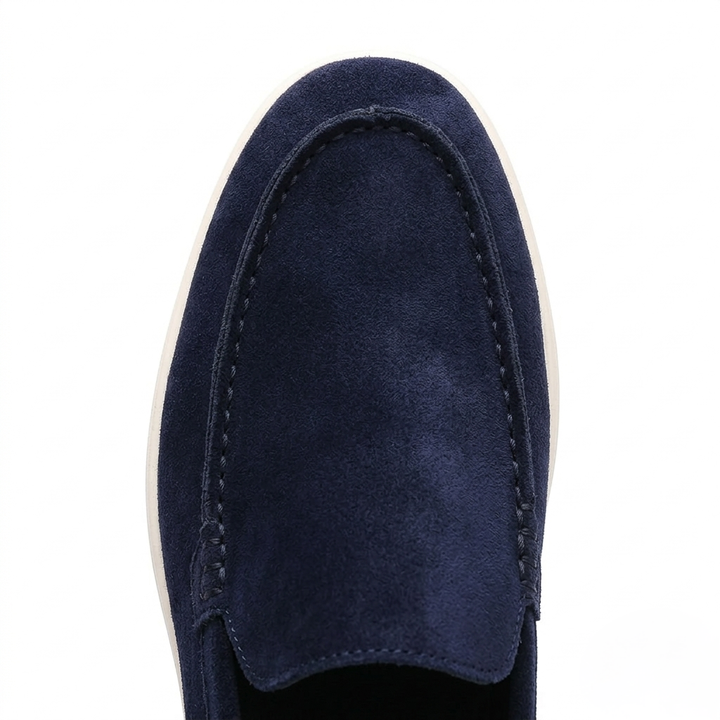 Men’s Navy Blue Suede Loafers - Gabriele