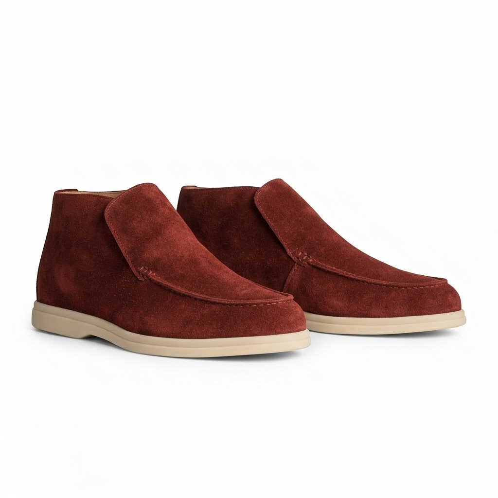 Men’s Bordeaux Suede Loafers - Vincenzo