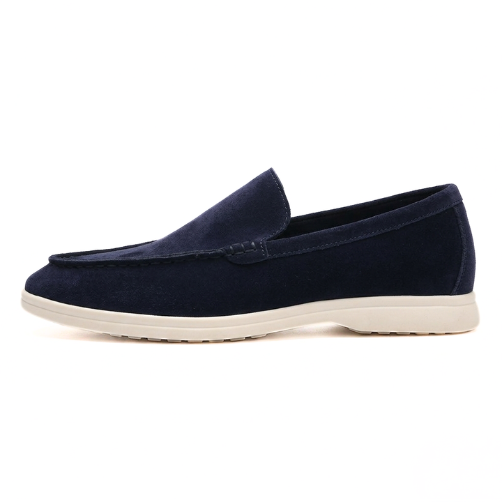 Men’s Navy Blue Suede Loafers - Gabriele