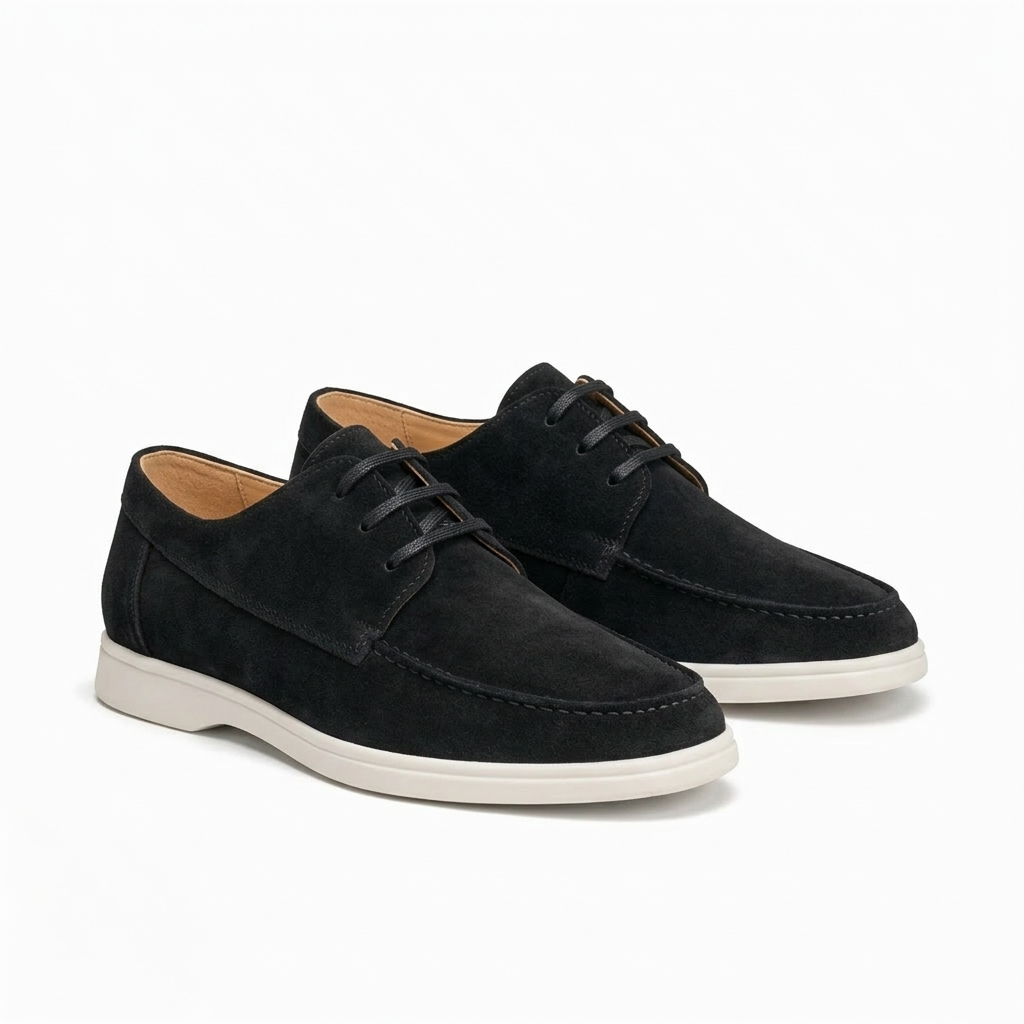 Men’s Black Suede Loafers - Saverio