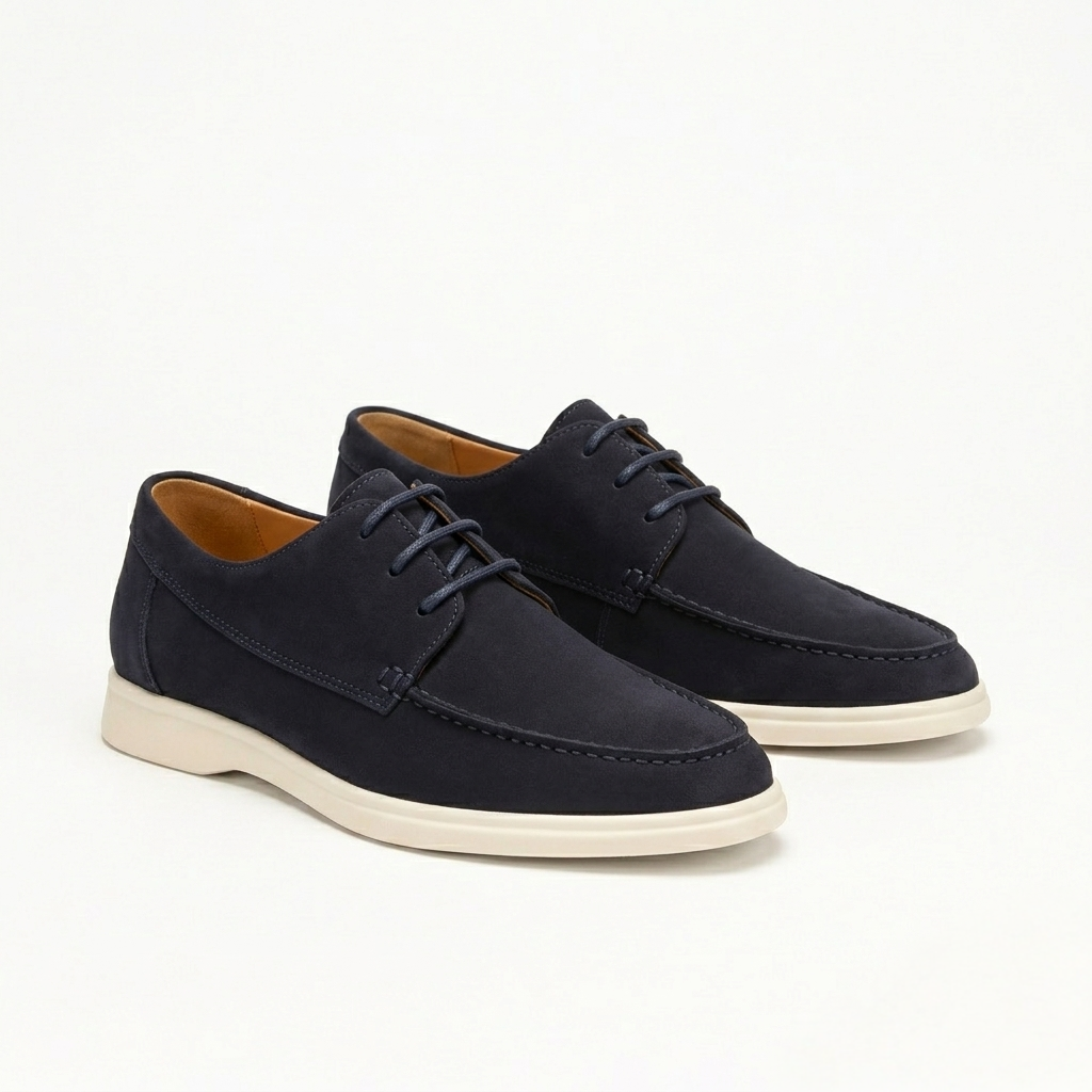 Men’s Blue Suede Loafers - Saverio