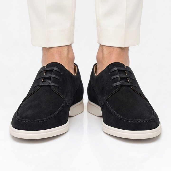 Men’s Black Suede Loafers - Saverio
