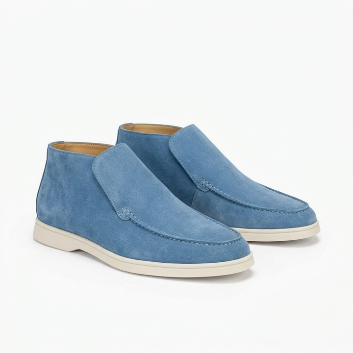 Men’s Sky Blue Suede Loafers - Vincenzo