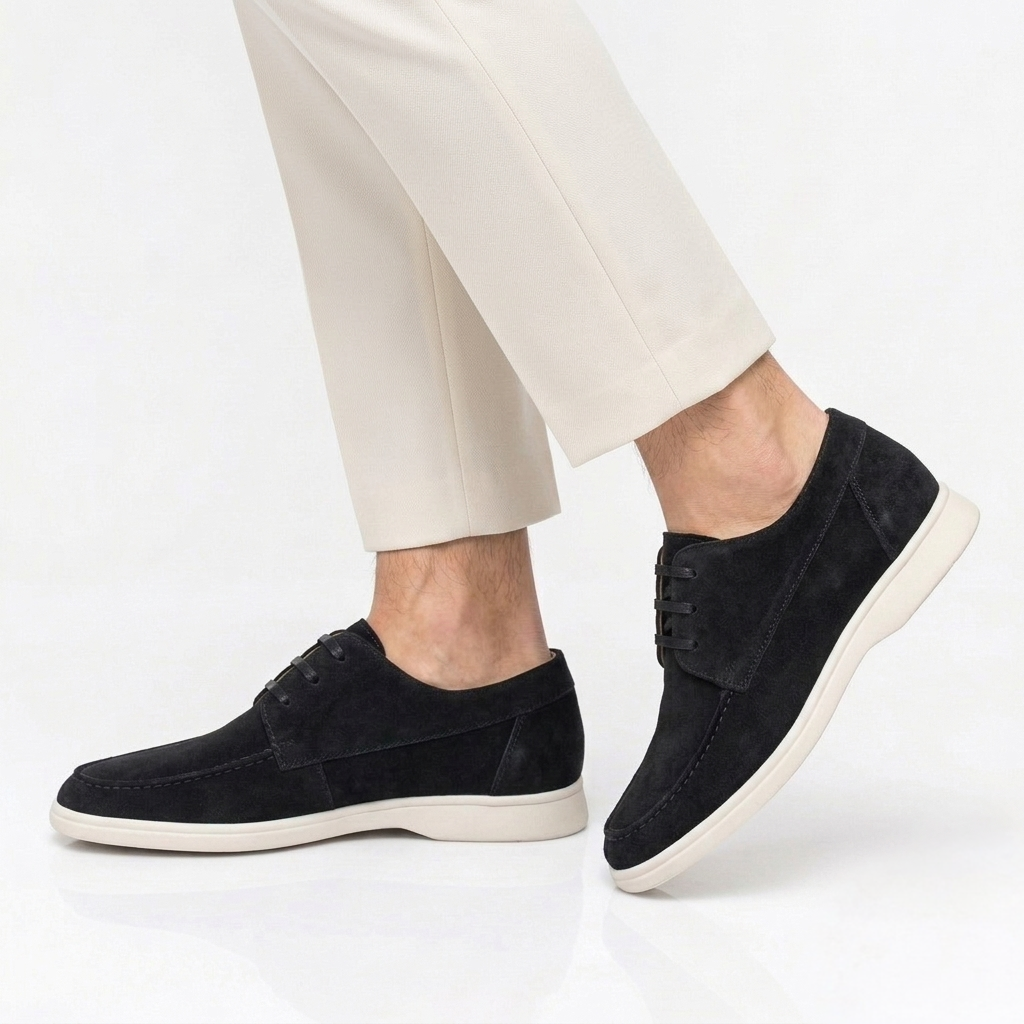 Men’s Black Suede Loafers - Saverio