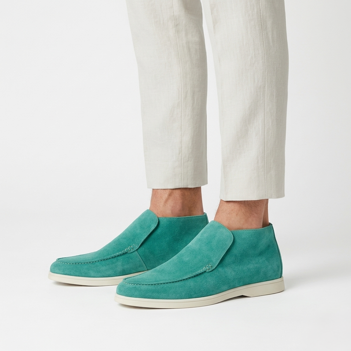 Men’s Turquoise Suede Loafers - Vincenzo