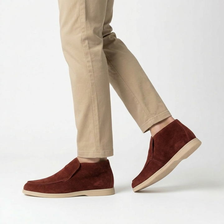 Men’s Bordeaux Suede Loafers - Vincenzo