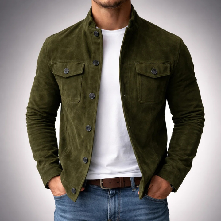 Men’s Button Up Suede Jacket