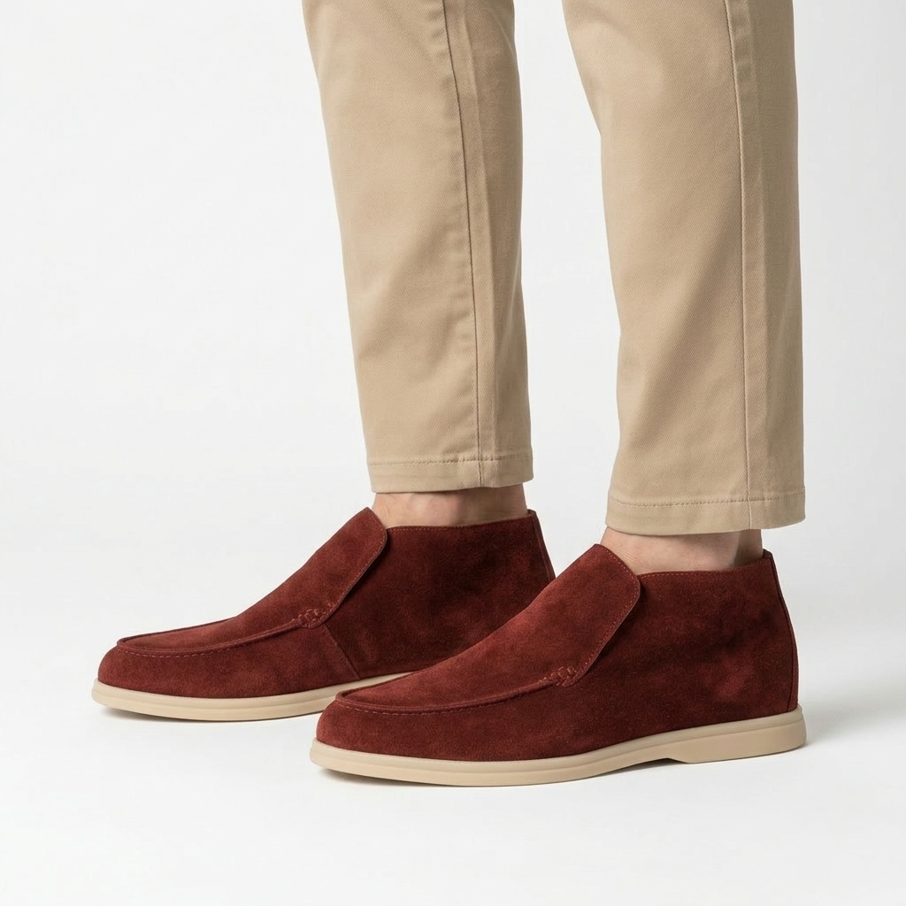 Men’s Bordeaux Suede Loafers - Vincenzo
