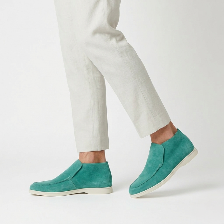 Men’s Turquoise Suede Loafers - Vincenzo