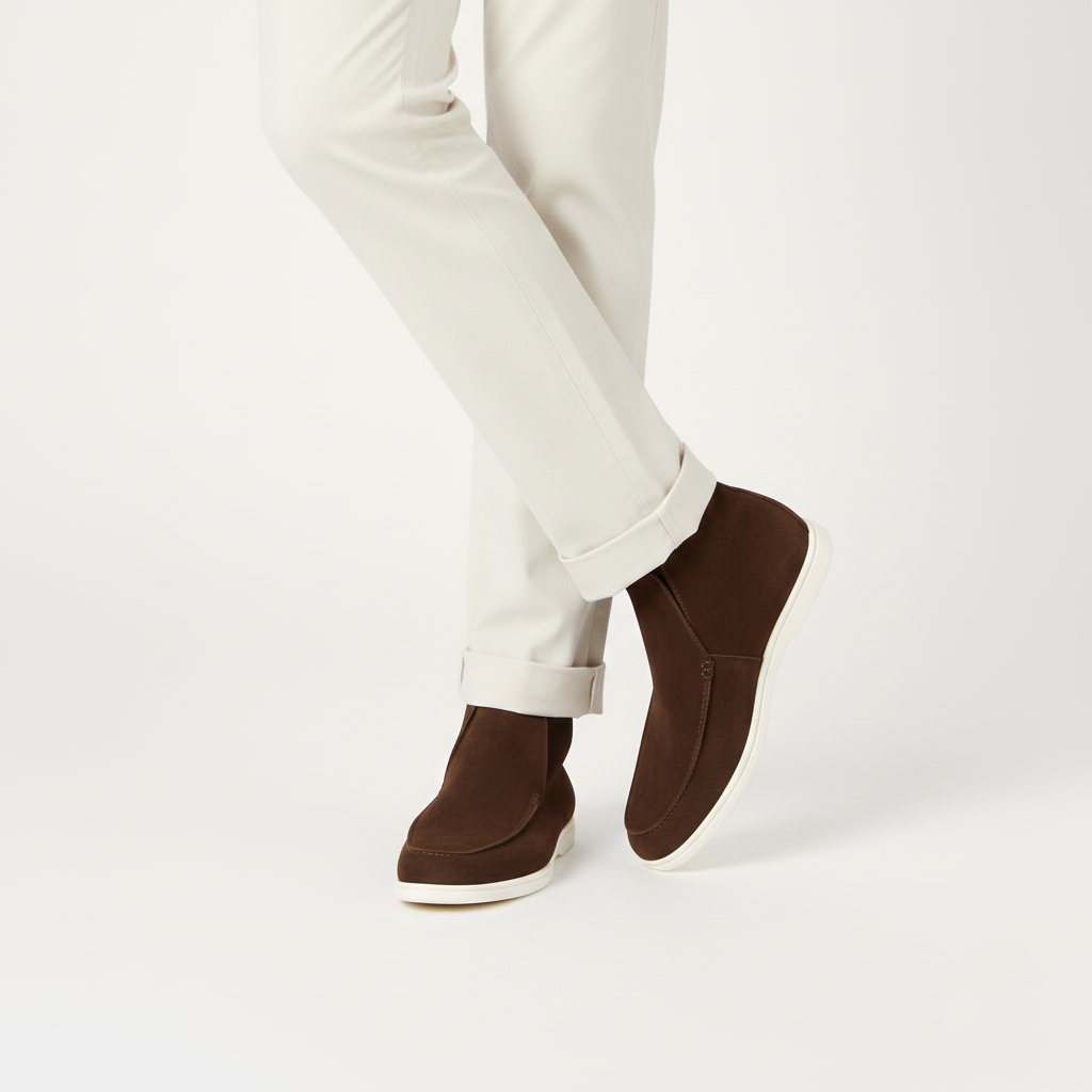Men’s Coffee Suede Loafers - Vincenzo