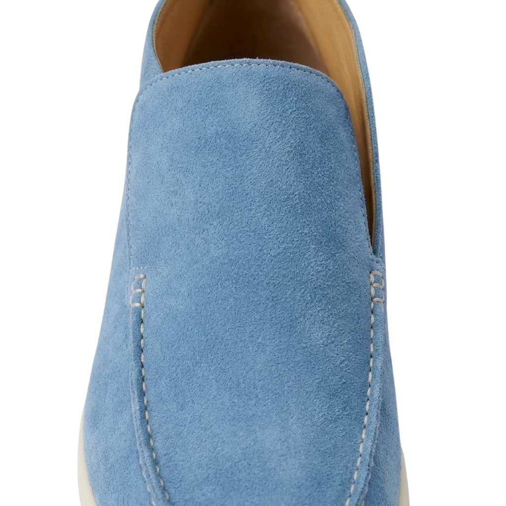 Men’s Sky Blue Suede Loafers - Vincenzo