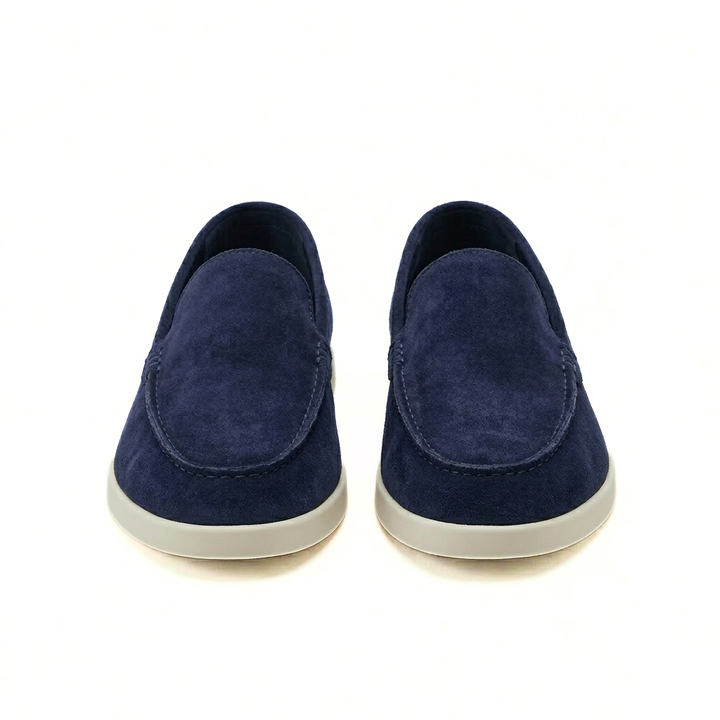 Men’s Navy Blue Suede Loafers - Gabriele