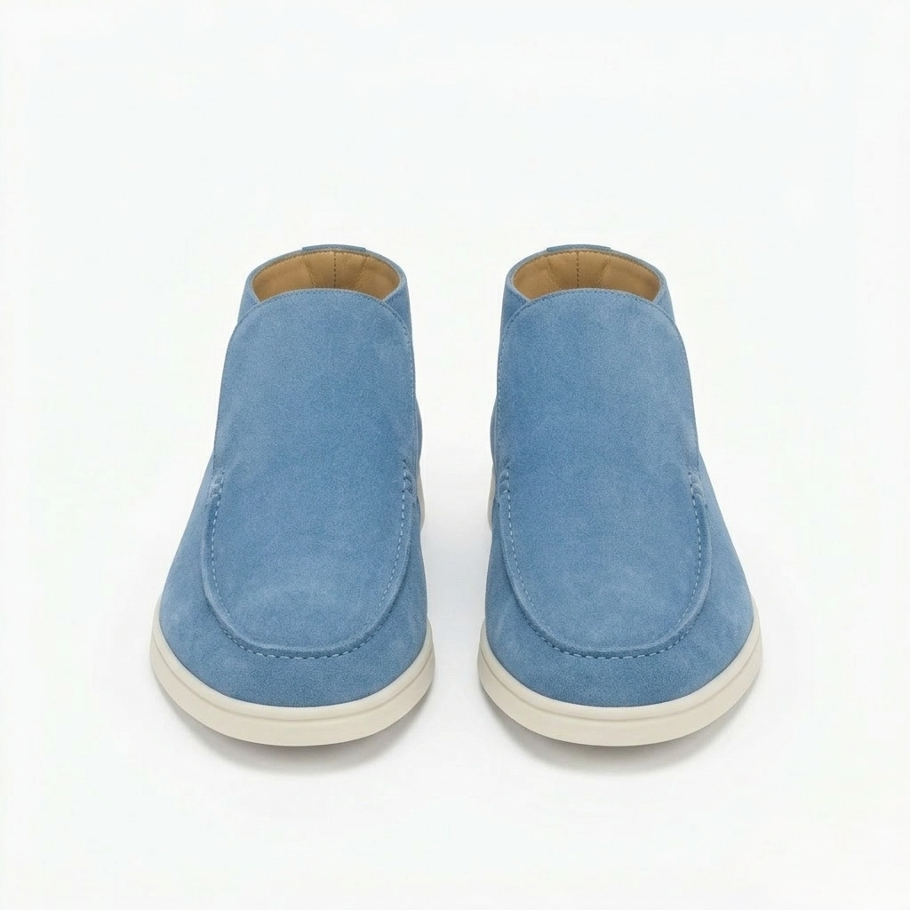 Men’s Sky Blue Suede Loafers - Vincenzo