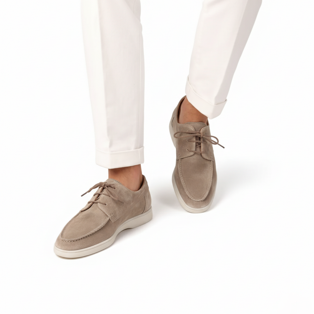 Men’s Beige Suede Loafers - Saverio