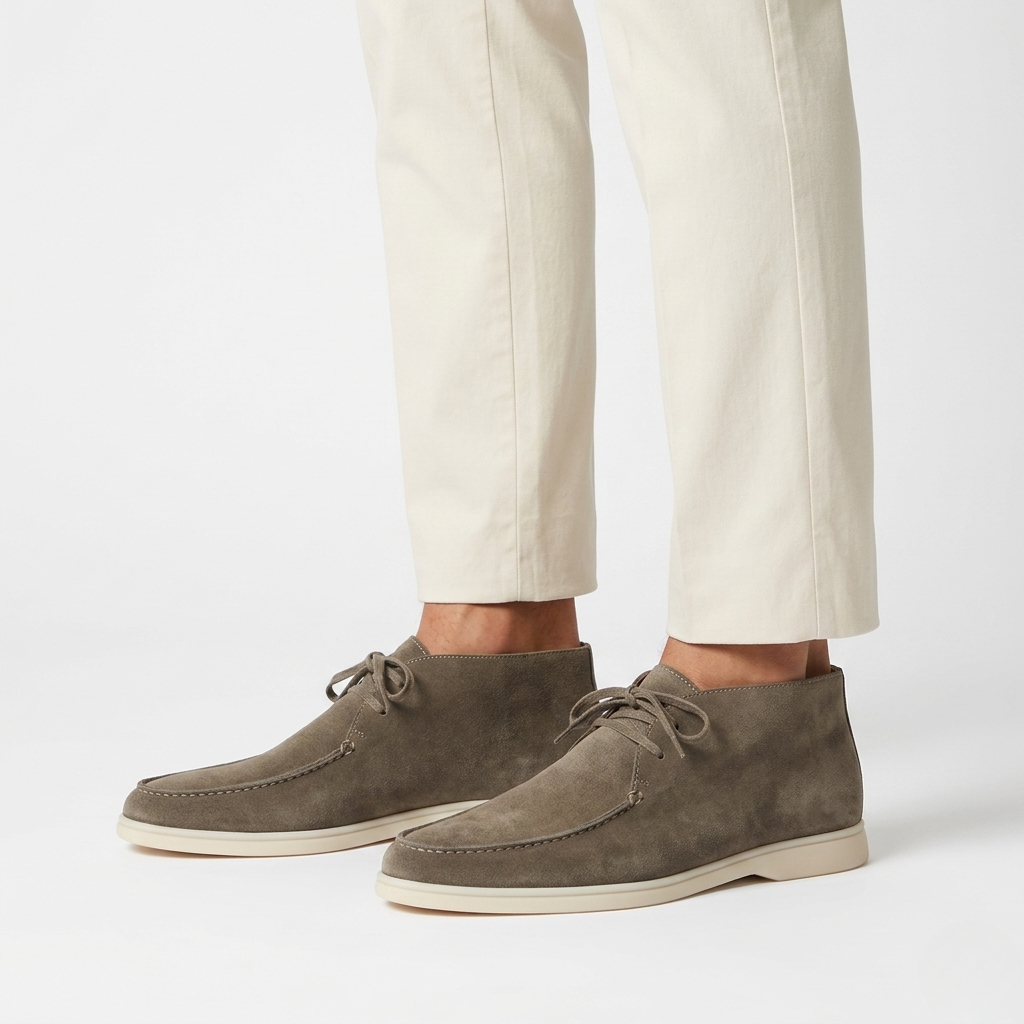 Men’s Grey Suede Loafers - Revello