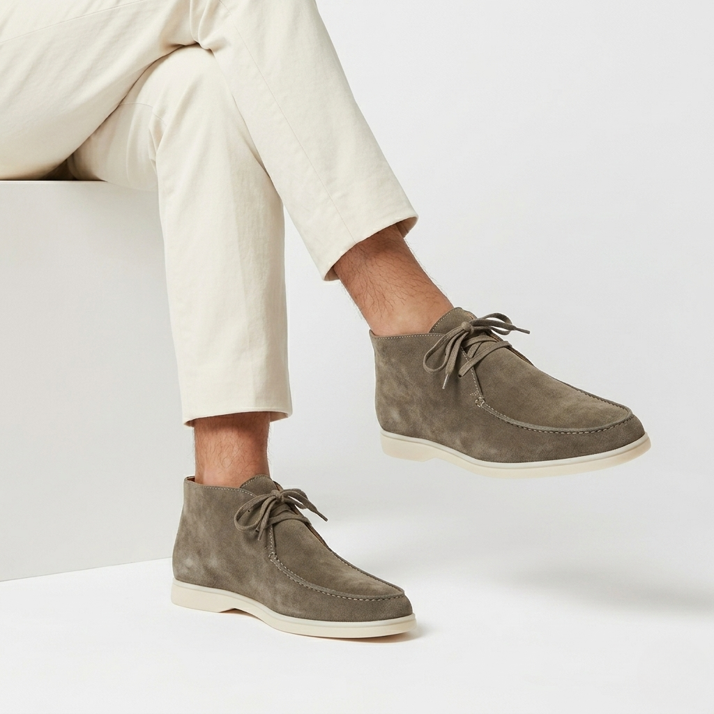 Men’s Grey Suede Loafers - Revello