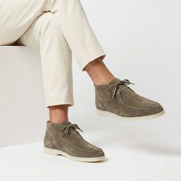 Men’s Grey Suede Loafers - Revello