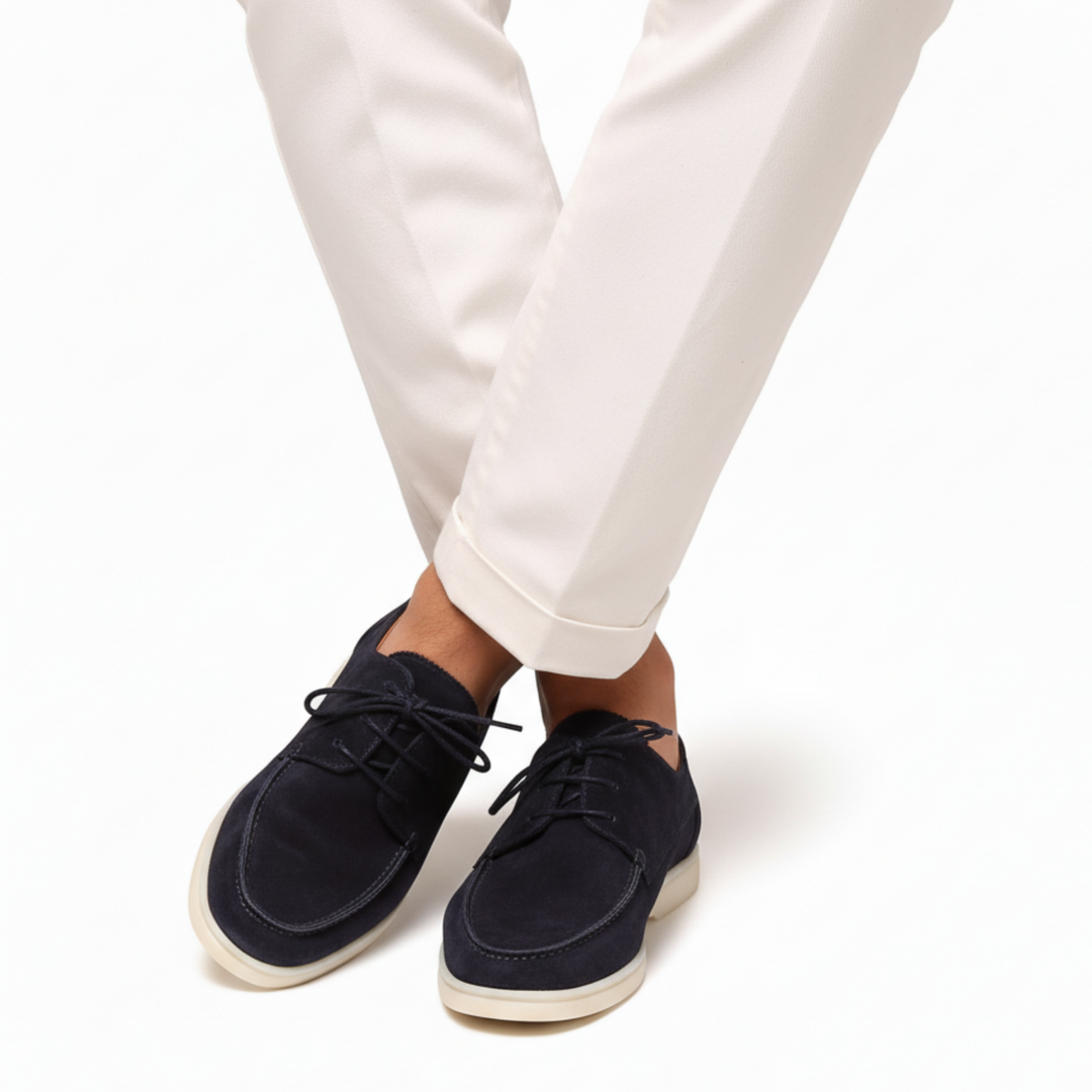Men’s Blue Suede Loafers - Saverio