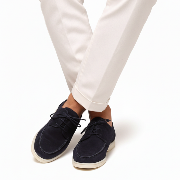 Men’s Blue Suede Loafers - Saverio