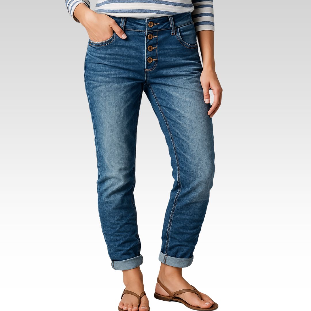 Women’s High-Waisted Stretch Boyfriend Jeans