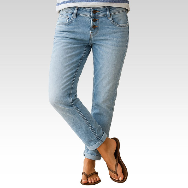 Women’s High-Waisted Stretch Boyfriend Jeans