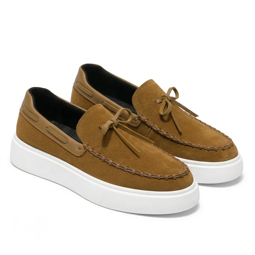 Men’s Khaki Suede Loafers - Davide