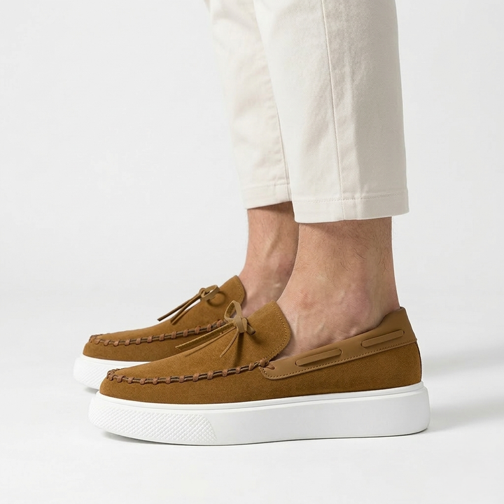 Men’s Khaki Suede Loafers - Davide