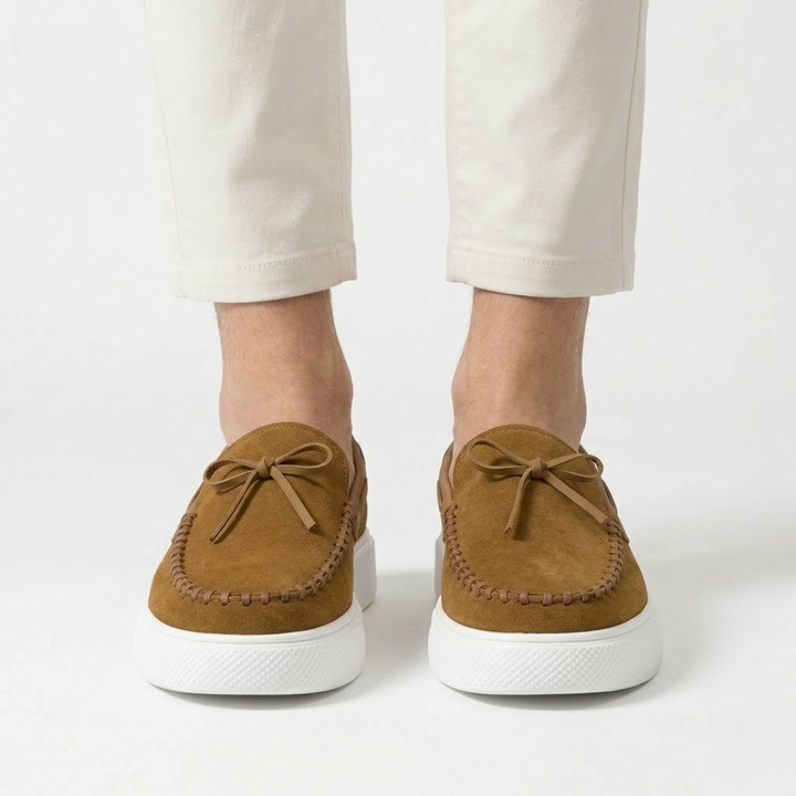 Men’s Khaki Suede Loafers - Davide
