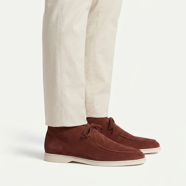 Men’s Dark Brown Suede Loafers - Revello