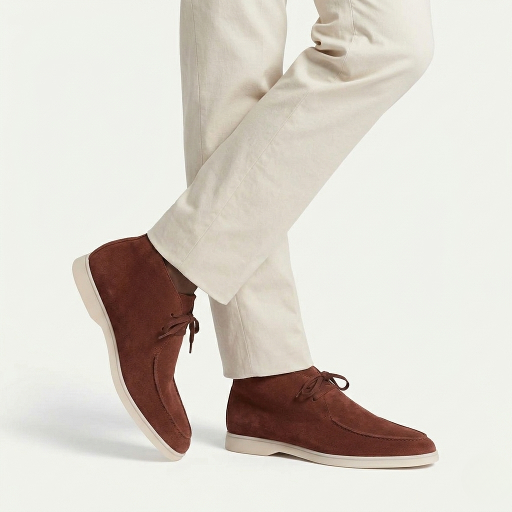 Men’s Dark Brown Suede Loafers - Revello