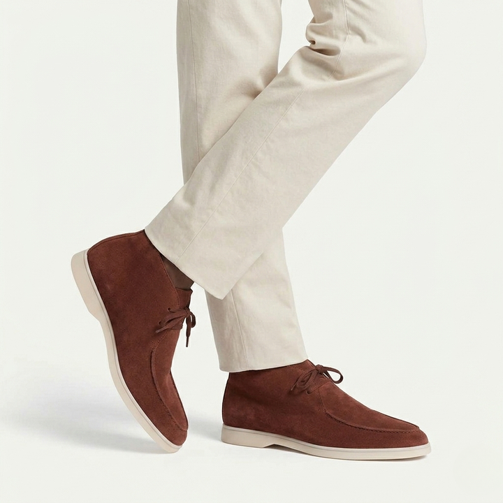 Men’s Dark Brown Suede Loafers - Revello