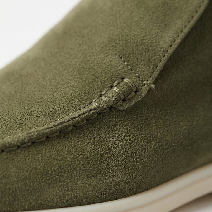 Men’s Olive Leather Loafers - Vincenzo
