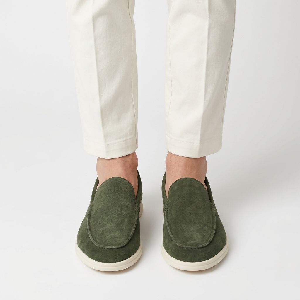 Men’s Green Suede Loafers - Gabriele