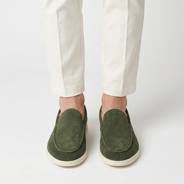 Men’s Green Suede Loafers - Gabriele