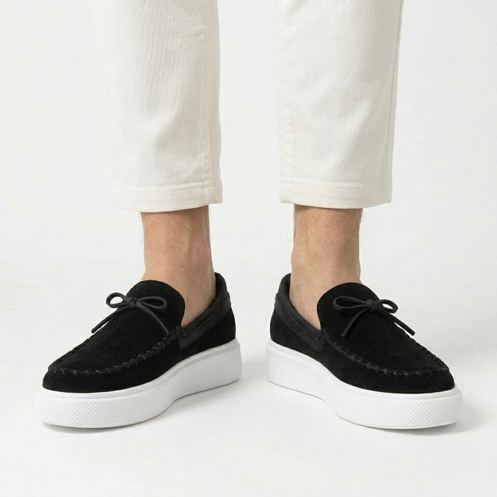 Men’s Black Suede Loafers - Davide