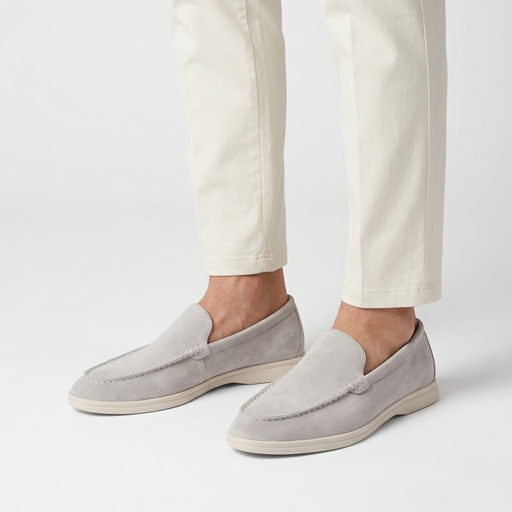 Men’s Grey Suede Loafers - Gabriele