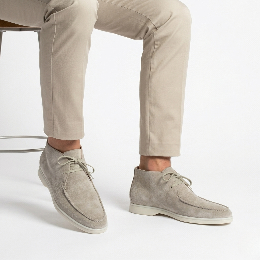 Men’s Apricot Suede Loafers - Revello
