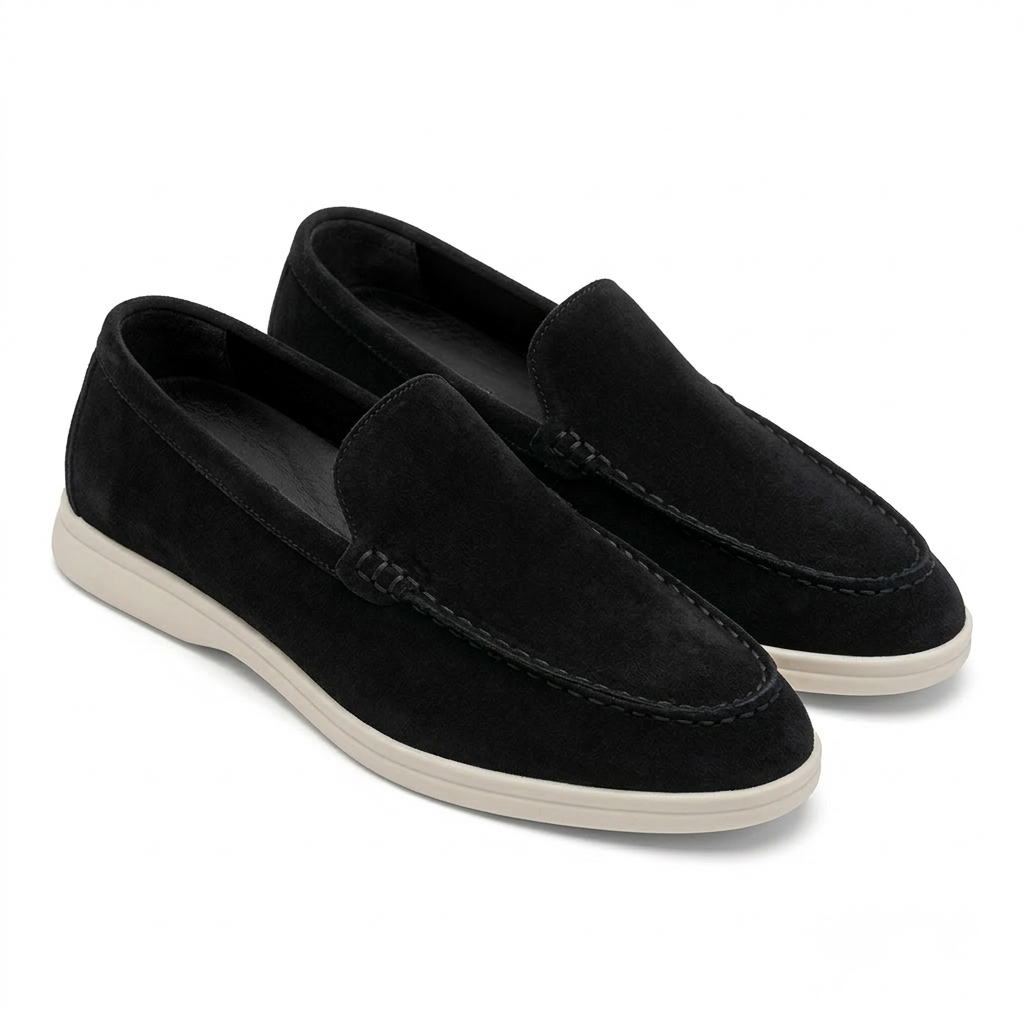 Men’s Black Suede Loafers - Gabriele