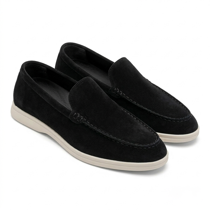Men’s Black Suede Loafers - Gabriele